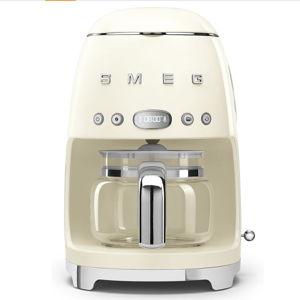 Smeg 50's Retro Style Aesthetic Drip Coffee Machine with 10 Cup Glass Carafe, Auto Start Feature, Keep Warm Plate, and Two Coffee Strength Settings (Cream)
