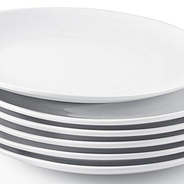 Vyndicca 6PCS Ceramic Appetizer Plates, 8 Inch White Ceramic Plate, Round Porcelain Serving Plates, Microwave Dishwasher Safe, Porcelain Salad Plate Small Dinner Plates for Appetizers Dessert Salad