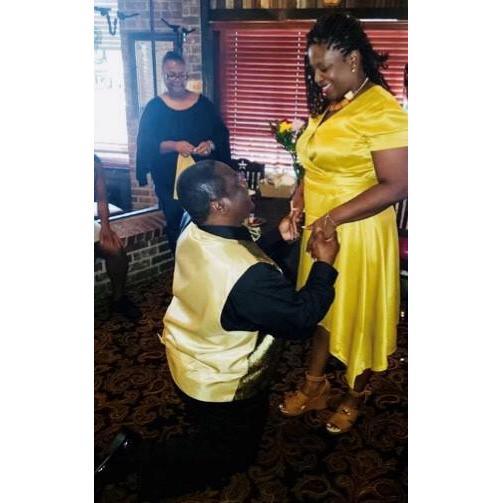 The groom popping the question!