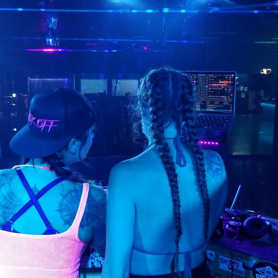 Sarah and Ciearra DJ’ing with Michael at The Concourse in Knoxville, Tennessee.