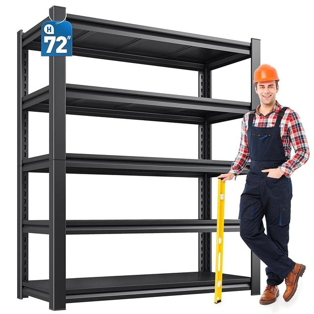 REIBII 72" H Garage Shelving Heavy Duty 3000 LBS 5 Tier Storage Shelves Adjustable Shelving Unit and Storage for Garage,Basement,Commercial 36" W x 16" D x 72" H