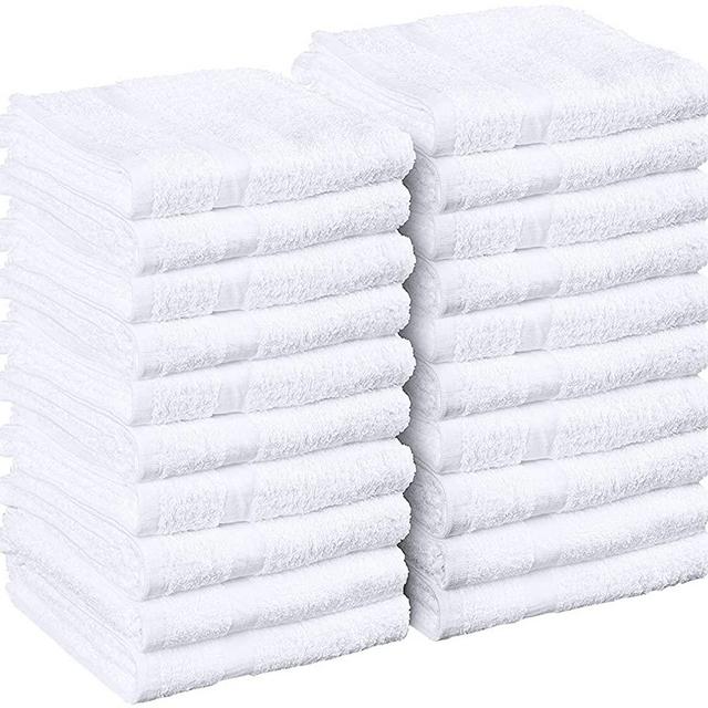 Utopia Towels White Salon Towels, Pack of 24 (Not Bleach Proof, 16 x 27 Inches) Highly Absorbent Towels for Hand, Gym, Beauty, Hair, Spa, and Home Hair Care