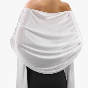 Sofier Satin Shawl Wraps for Women Evening Dresses Wedding Bridal Party Silky Scarf Formal Cover Up Bridesmaid Gifts