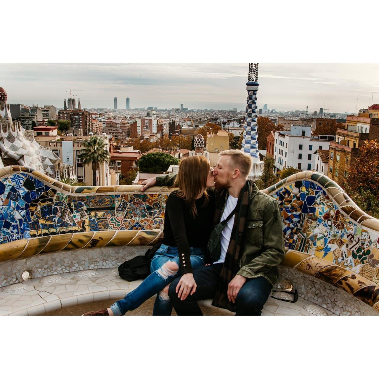 Our first Europe Trip together - Park Guell, Barcelona