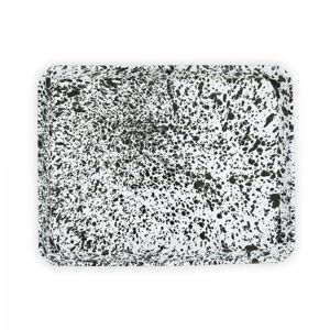 Large Black Splattered Serving Tray