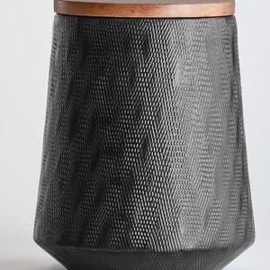 Ethan Large Black Canister | Crate & Barrel