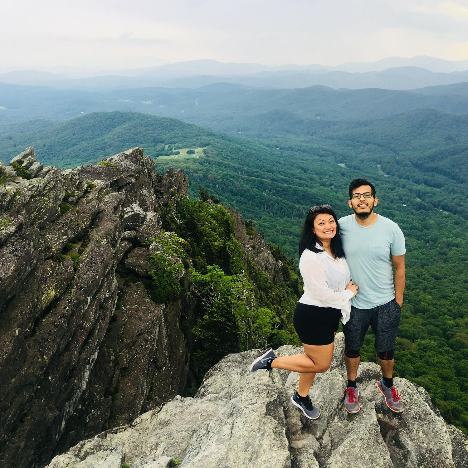 Rachana's first trip to North Carolina (after we officially started dating) and first hike together to Grand Father Mountain