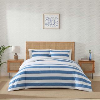 Awning Stripe Cotton 3-Piece Comforter Set