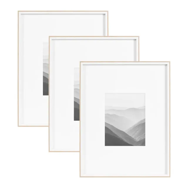 Kate & Laurel All Things Decor 16"x20" Matted to 8"x10" Gibson Photo Frames White/Natural