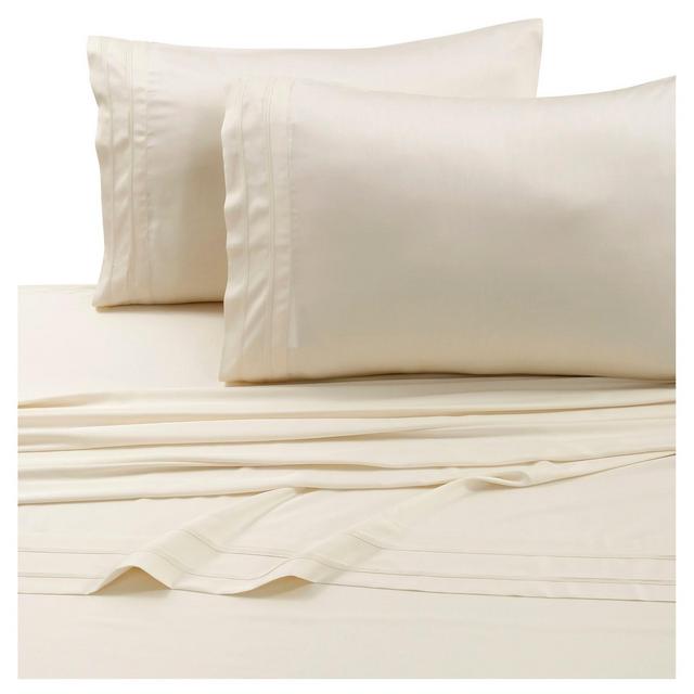 Rayon from Bamboo Deep Pocket Solid Sheet Set (Queen)Ivory 300 Thread Count - Tribeca Living