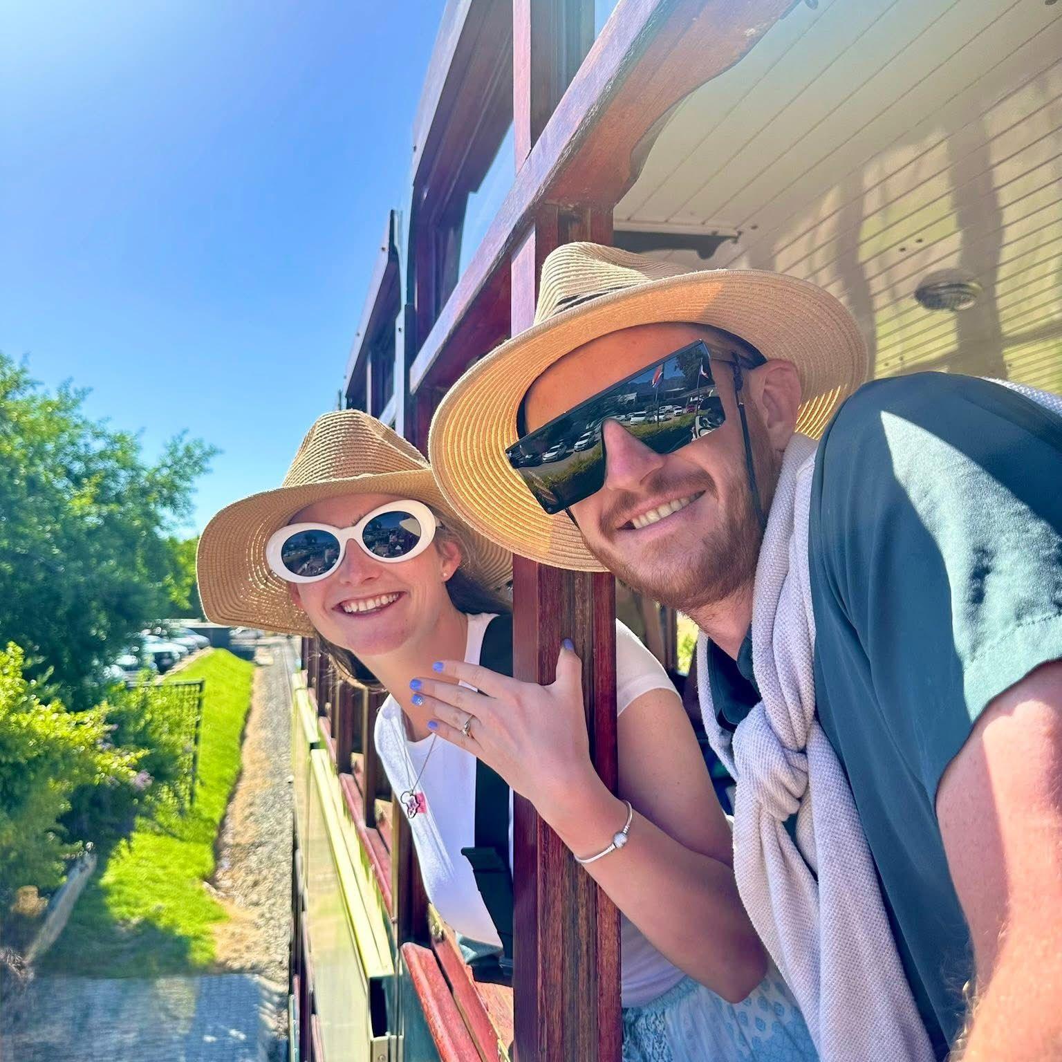 When we get engaged! Franschoek Wine Tram, 2025