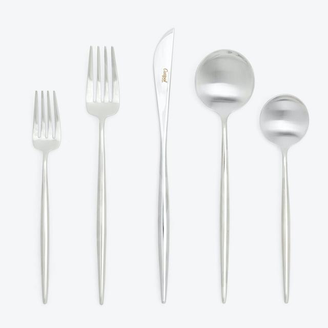 Moon 5-Piece Flatware Set Polished Stainless Steel