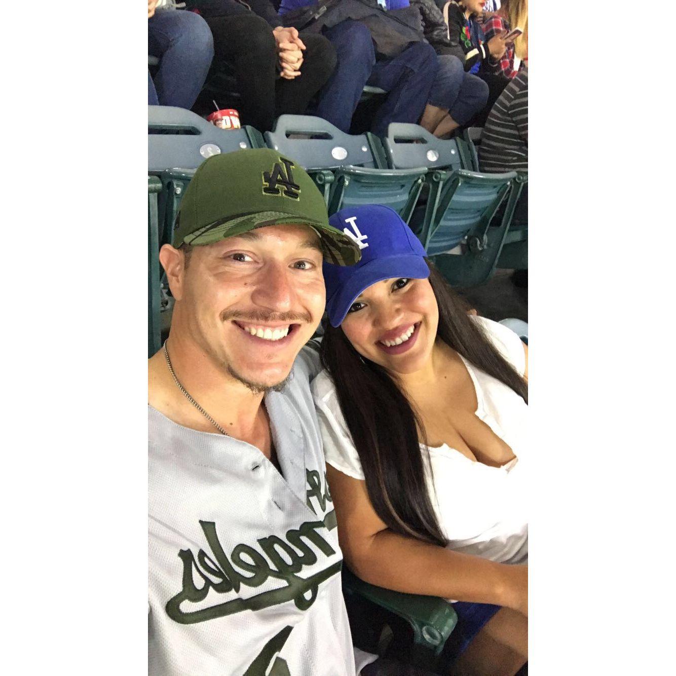 Our first baseball date.