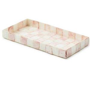 Rosy Check Capiz Vanity Tray