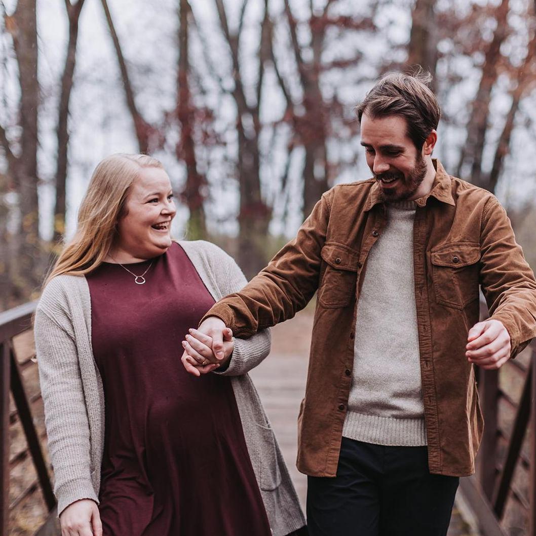 Engagement photos by Jessica Knighton Photography. Taken 18 November 2024 at Springbrook Nature Center.