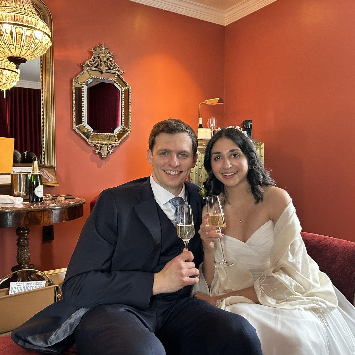 Cheers to the newlyweds!
