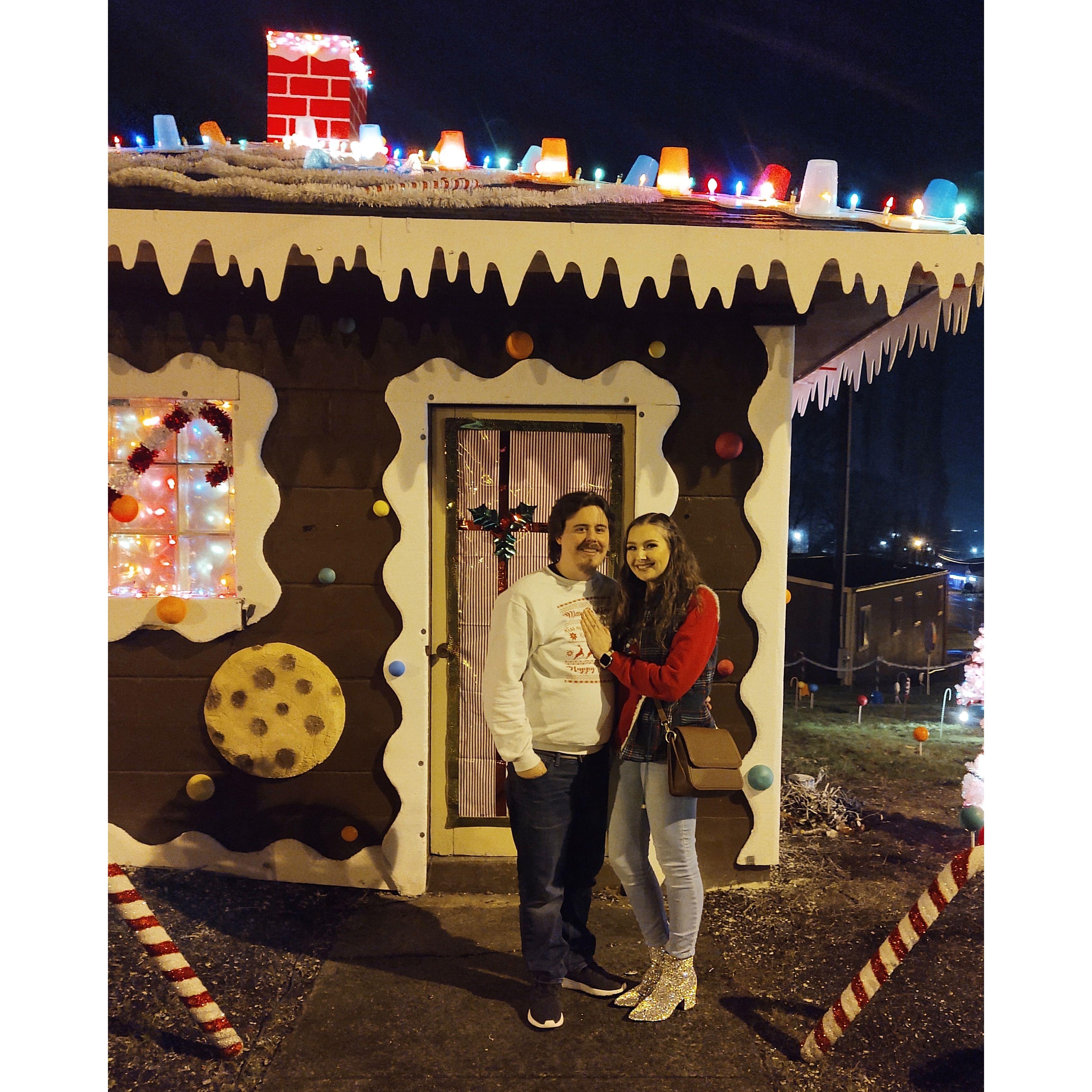 Holiday tradition: visiting the little gingerbread house that always makes the season feel magical.