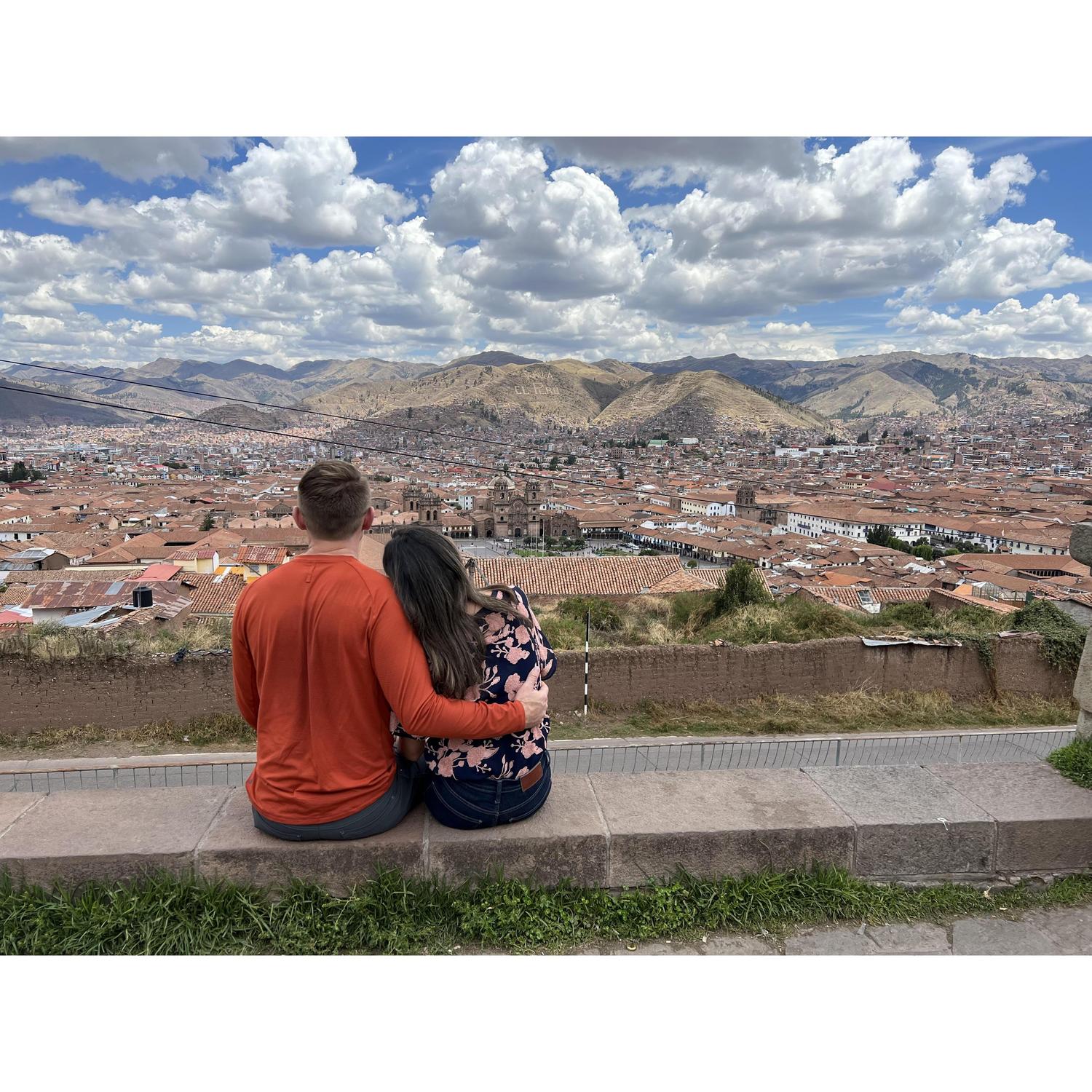 Stopping to take in the sights of Cusco. Peru was the most memorable trip!...this was taken before Christina realized just how memorable =)