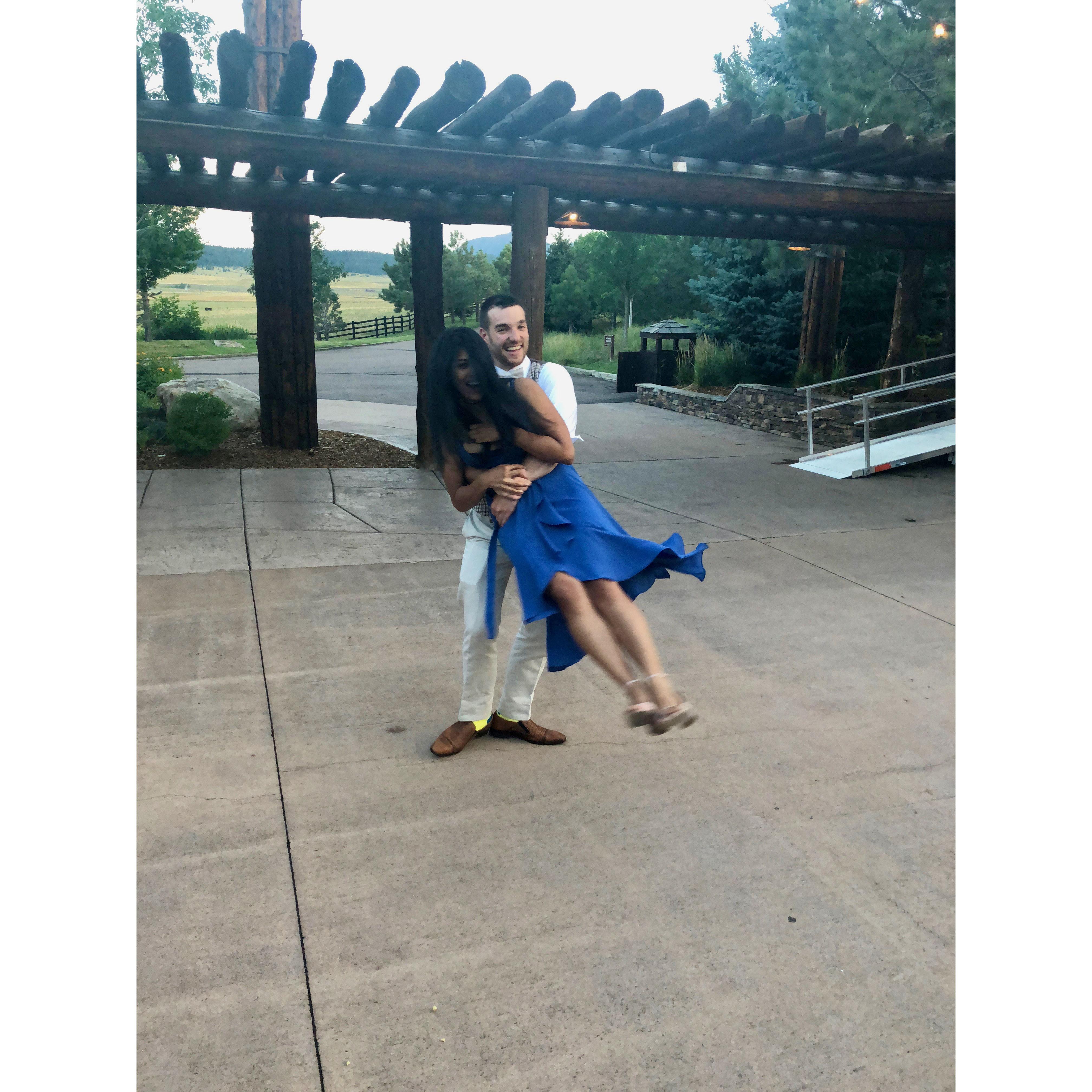 Our first wedding together. Also, the time when Sanj learned Nick's tradition of ripping his pants killing it on the dance floor.
