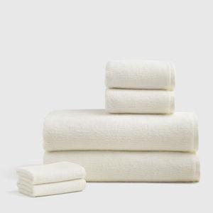 Turkish Ribbed Quick Dry Bath Sheet Bundle - Ivory