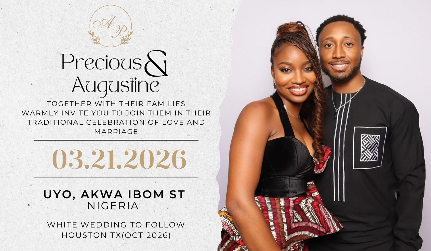 The Wedding Website of Precious Effiong and Augustine Oguamanam