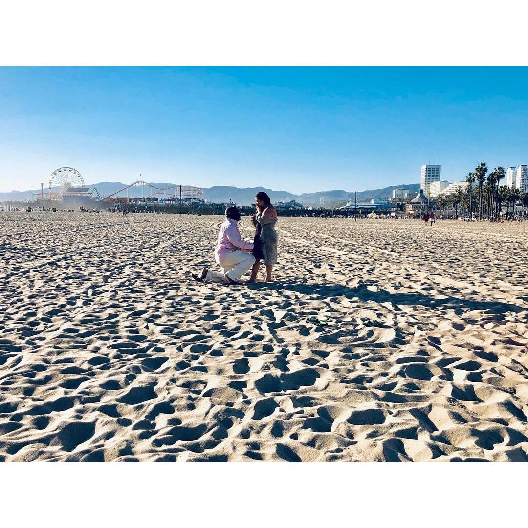 The proposal. Santa Monica Pier, Santa Monica California.