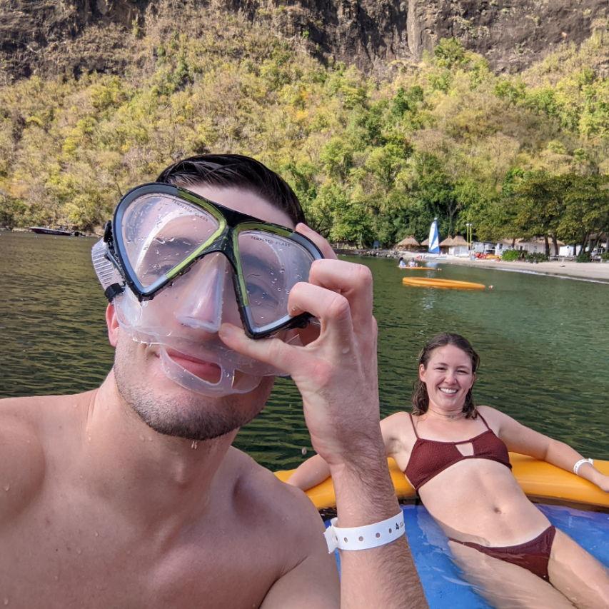 Floating at Sugar Beach in St. Lucia