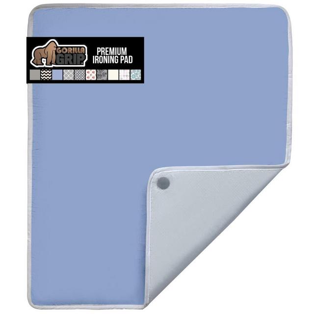 Gorilla Grip Ironing Pad, Magnetic Laundry Pad, Heat and Scorch Resistant, 28x24 Inch, Iron Board Mat for Table, Countertop, Washer, Dryer, Thick Durable Portable Pads Great for Travel, Blue