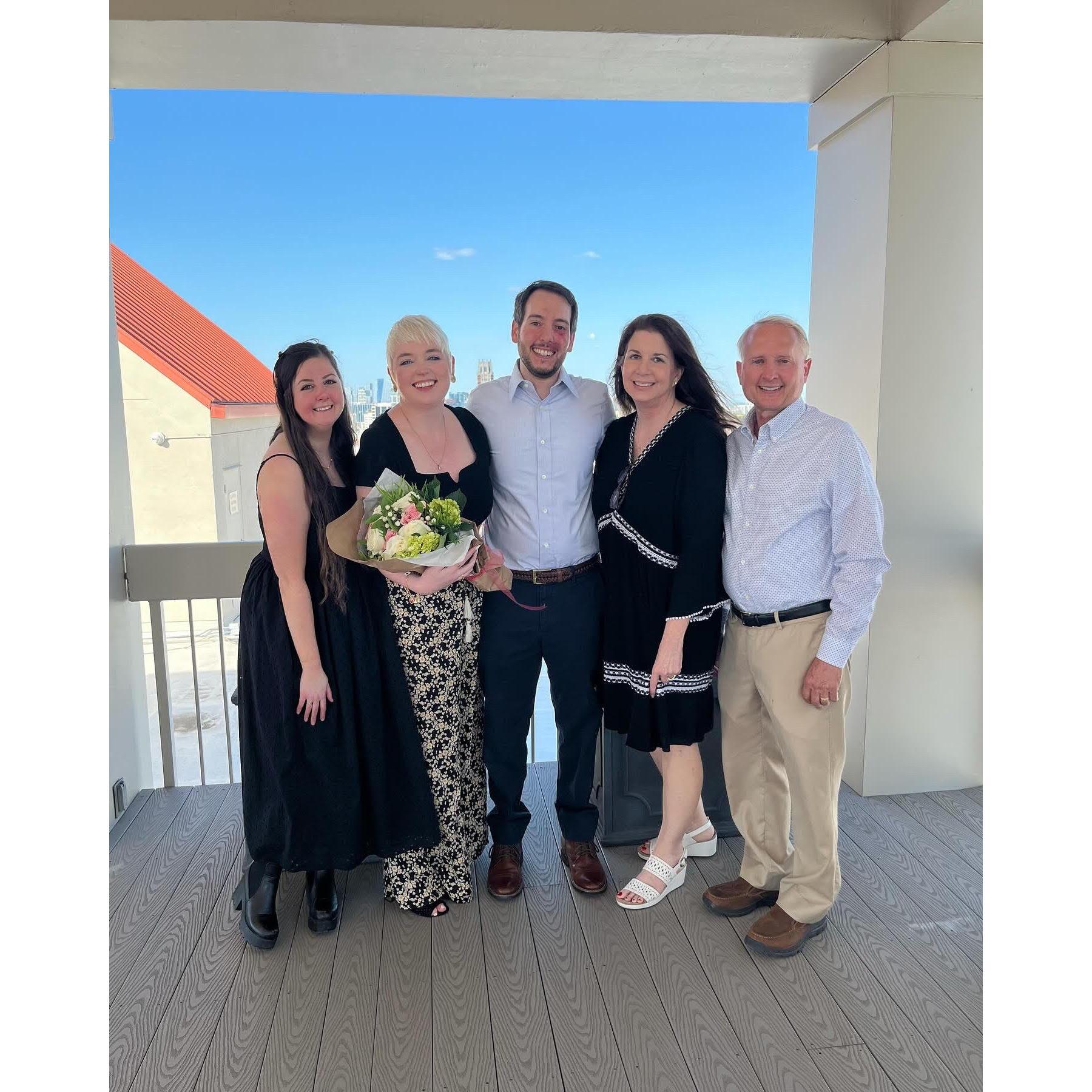 The Tieszens came with Ben to surprise Melanie with a proposal!