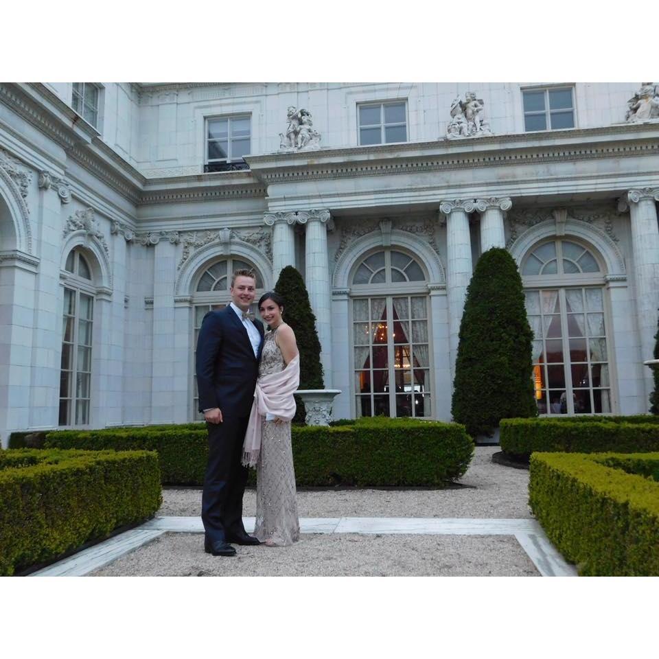 Living in a dream together at the Rosecliff Mansion for Maddies brother Edward's Navy Prep School Graduation Ball.