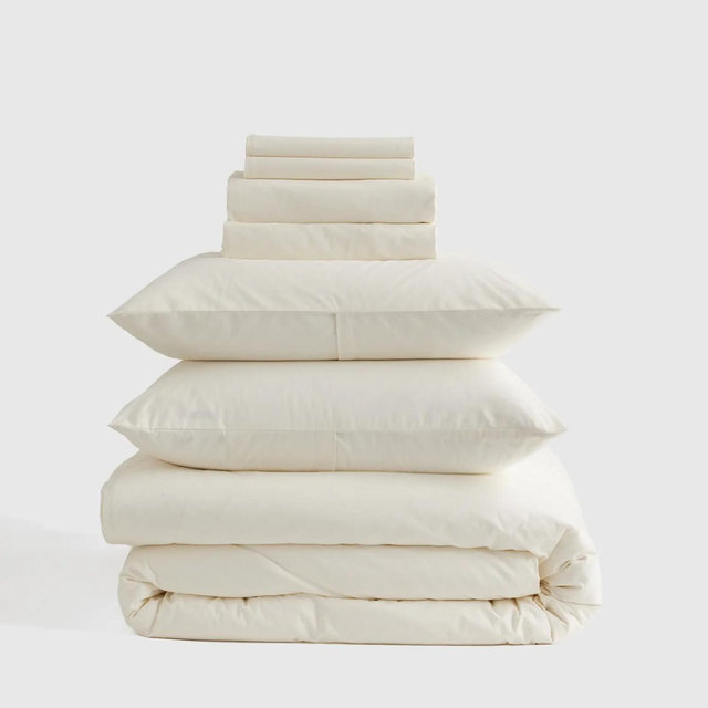 Organic Brushed Cotton Deluxe Bedding Bundle - Ivory, Cal King
