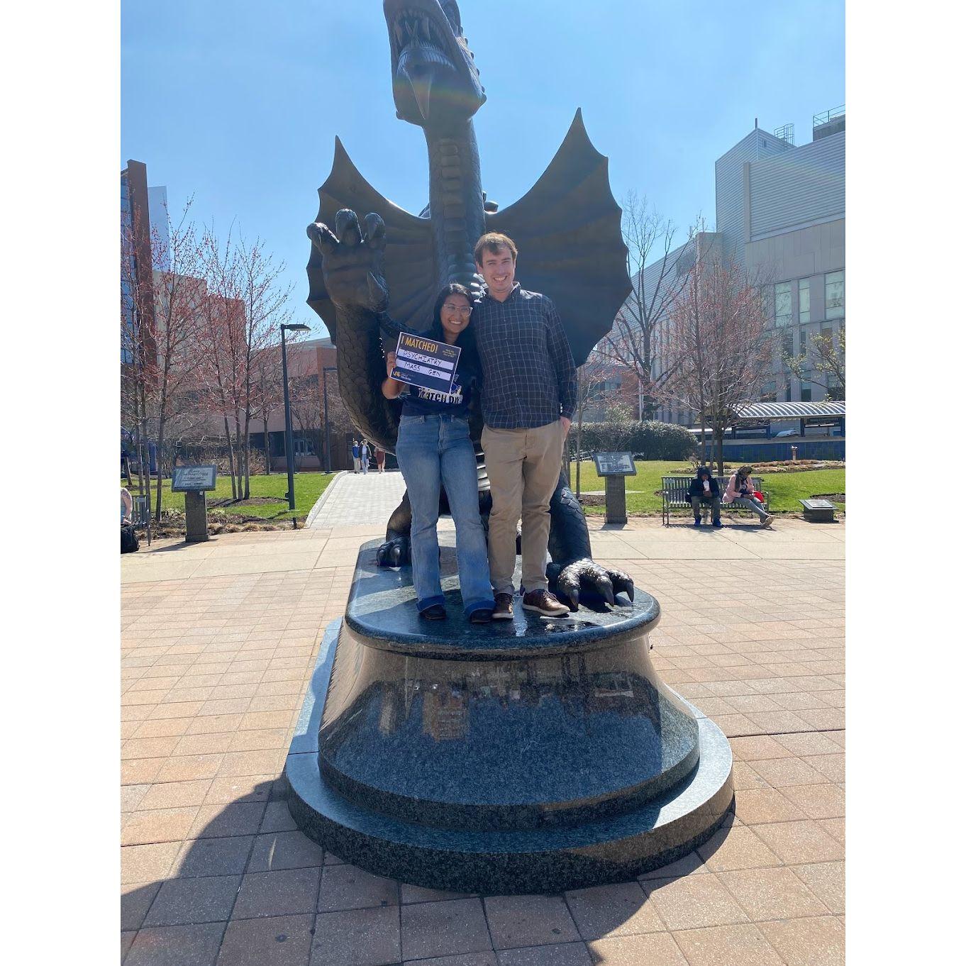 Celebrating Match Day and the day Jason and Saranya found they were moving to Boston!