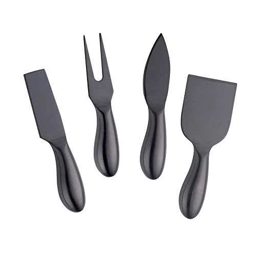 Cheese Knife Set，Stainless Steel Cheese Tool，Ergonomic Design&Easy To Use， for Birthday/Parties/Wedding/Bridal Shower/Housewarming and Anniversary (black)