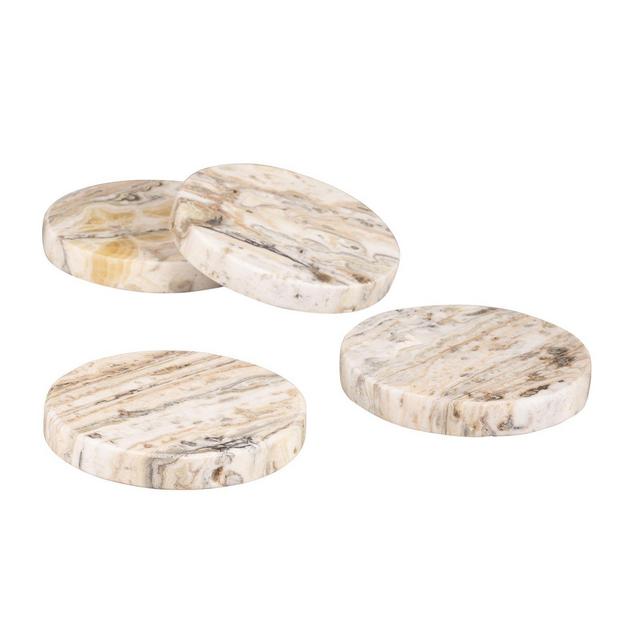 GAURI KOHLI Tasmania Brown Onyx Coasters, Set of 4
