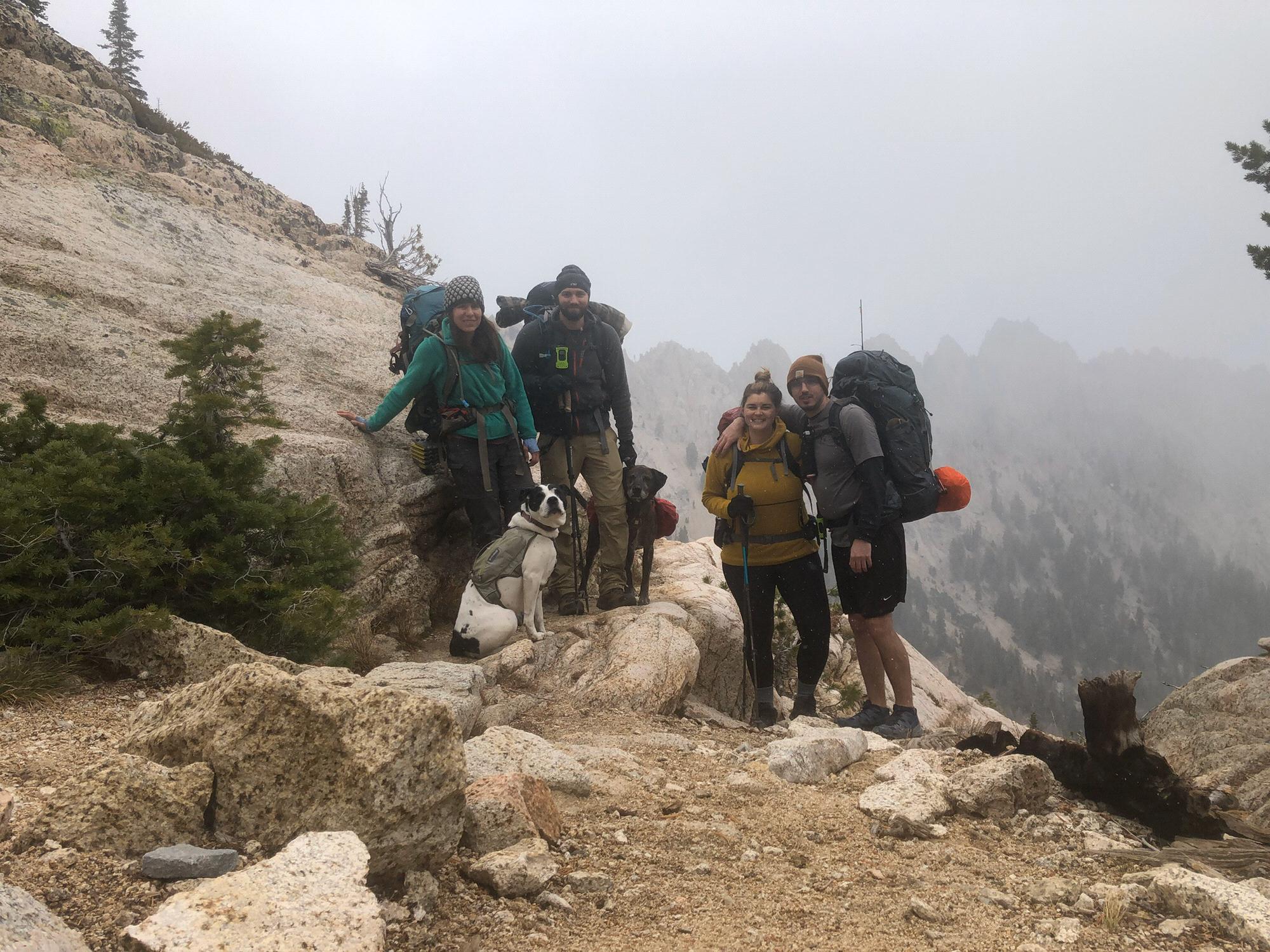 Sawtooth backpacking trip with Ryan & Katie and their dogs! Met us with a blizzard on the hike out in September 2019