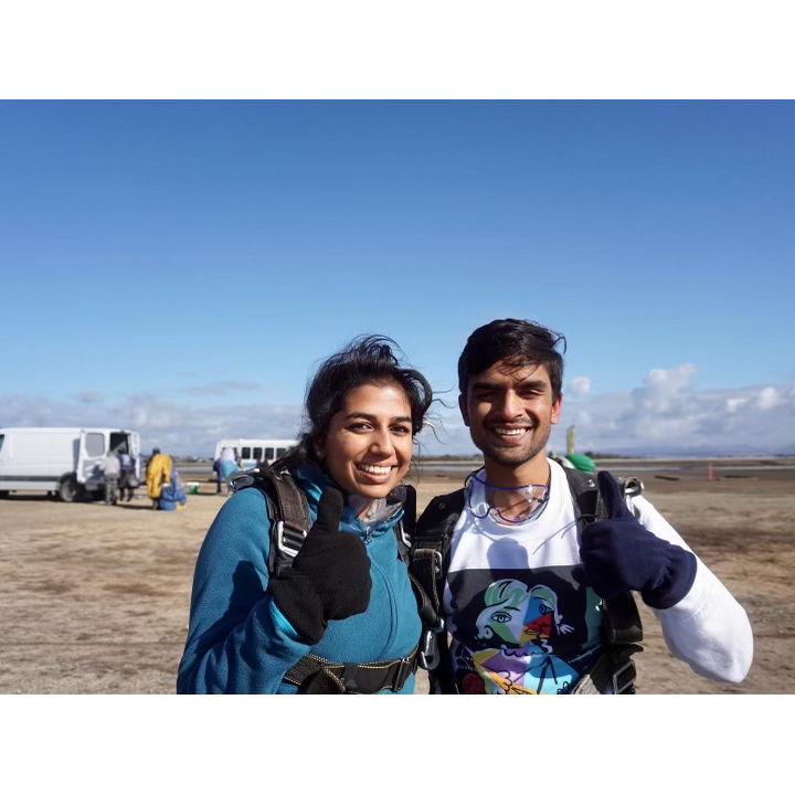 Within three months of meeting each other, we took our first leap of faith together from the highest sky dive point in California.