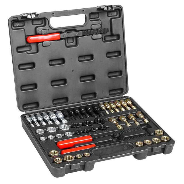 VEVOR Thread Chaser Set - 49-Piece UNC UNF and Metric Thread Restorer Tool Rethreading Tool Kit with 22 Taps 24 Dies 3 Thread Files Storage Case Heat Treated Steel for Mechanics DIY Enthusiasts