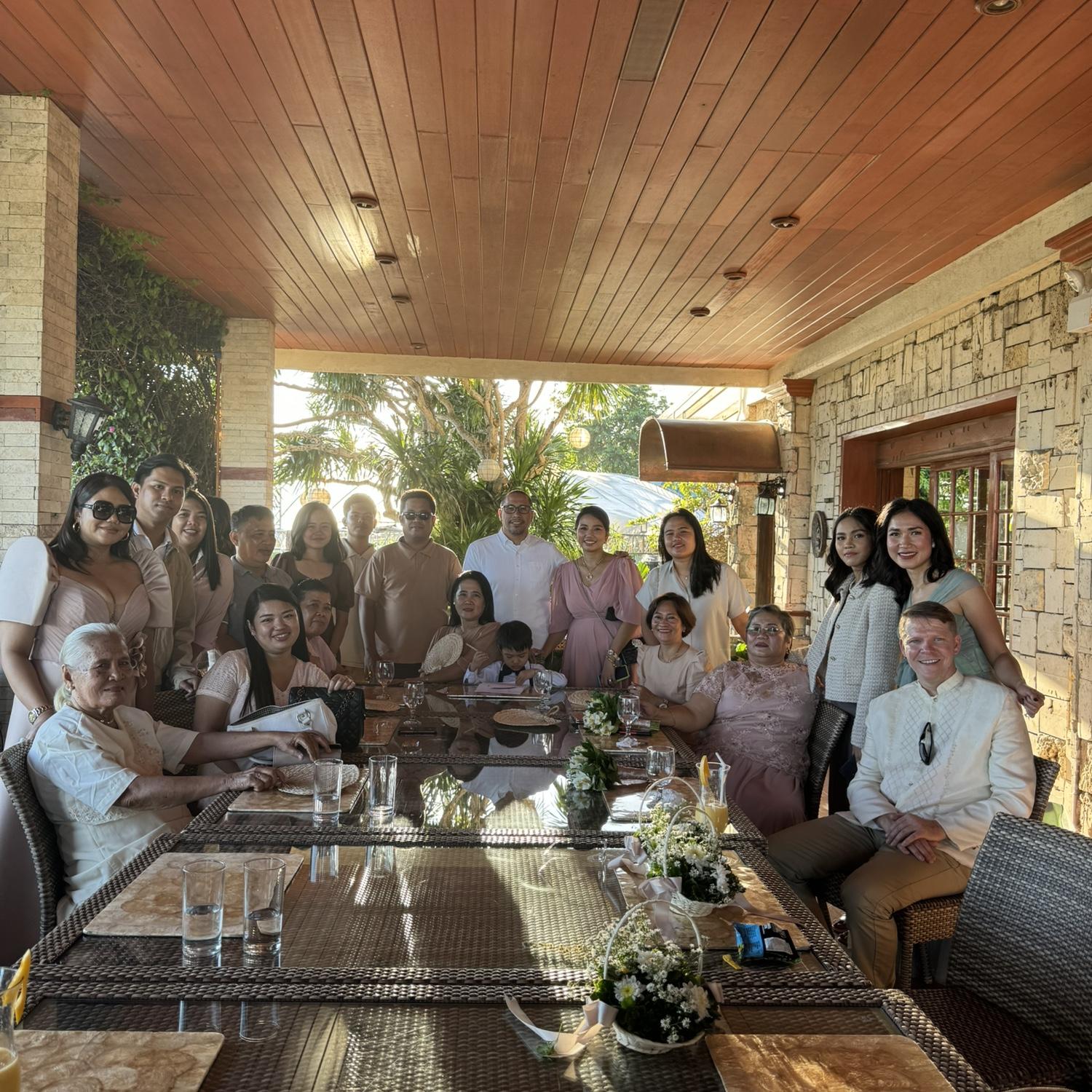 Mitch's family at Meryl's wedding