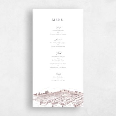 Wine, Brown Wedding Menu - Fico