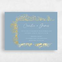 Blue Wedding Invitation - Santini Landscape Foil