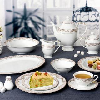 Beauty 57-Piece New Bone China Dinnerware Set, Service for 8