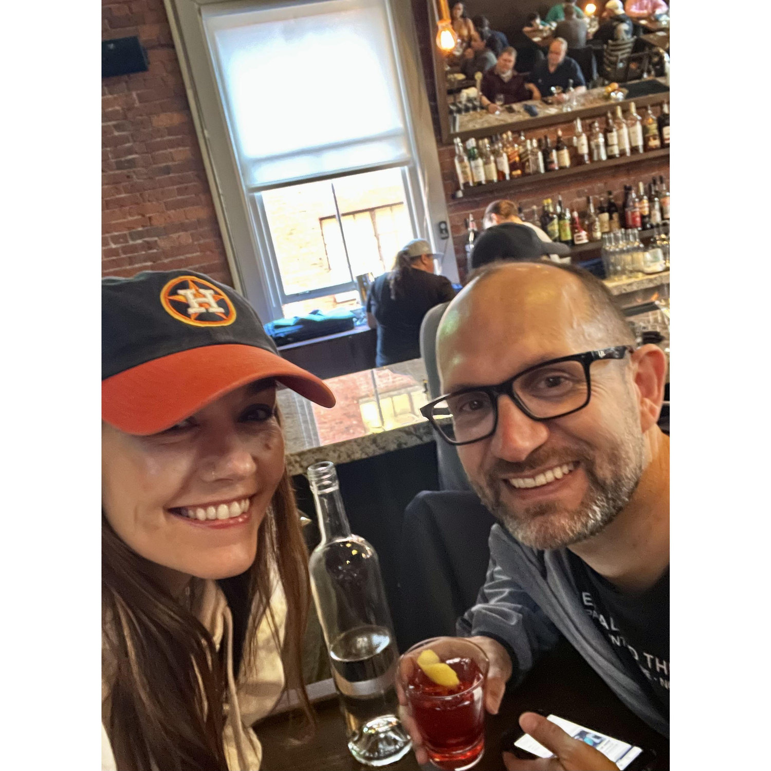 before a Mariners vs Astros game in hostile territory and Jonathan hoping I don't get us into a fight.