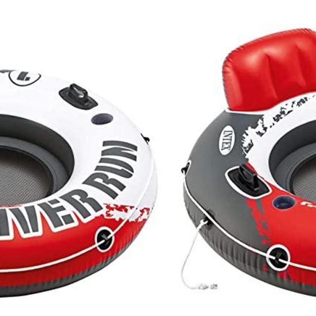 Intex River Run 1 53" Inflatable Floating Water Tube Lake Raft, Red (2 Pack)