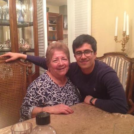 The groom with his grandmother, Olga.