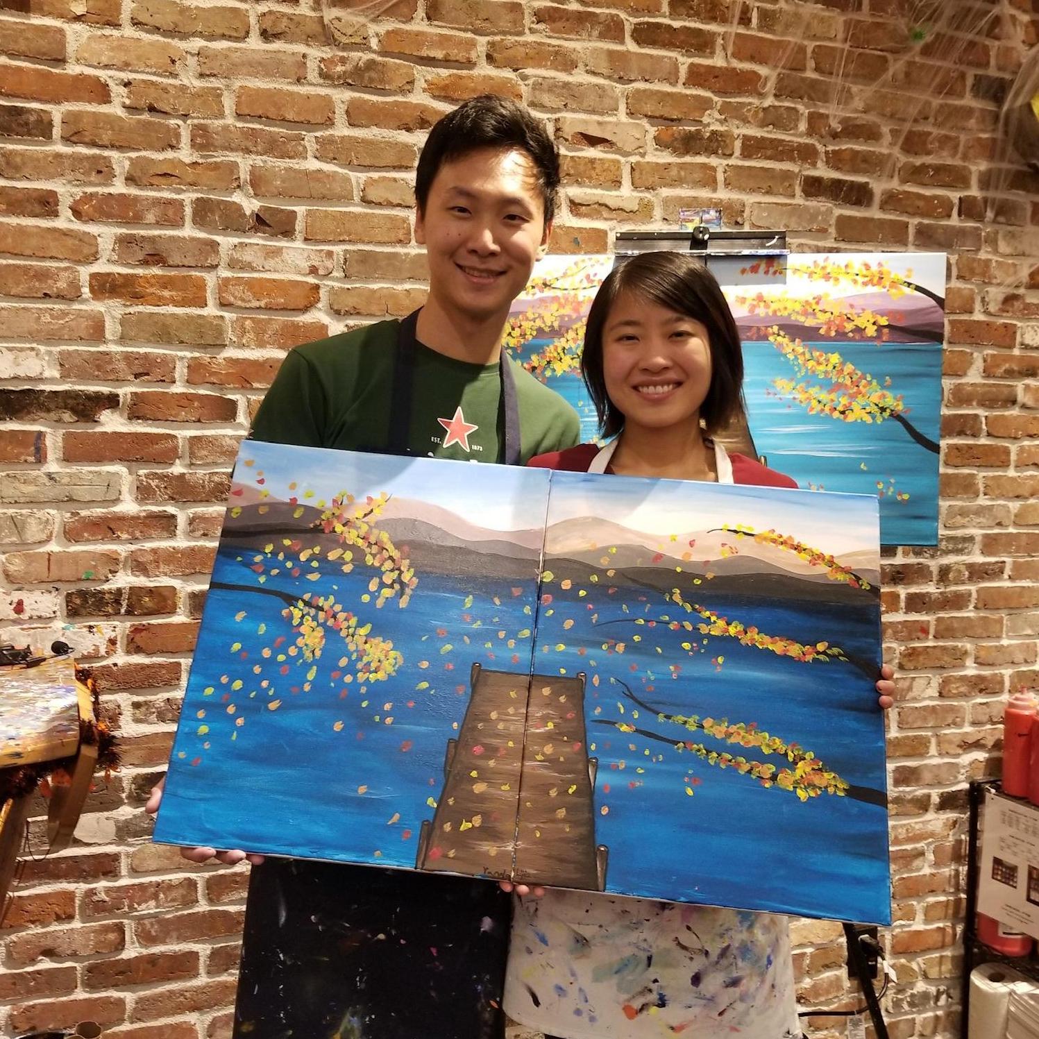 If you ever visit our home, you'll see this couple's painting hanging in our living room. Can you believe we painted this separately?