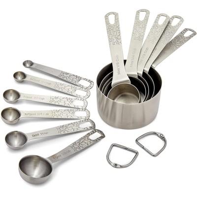 Juvale Stainless Steel Measuring Cup and Spoons Set, US and Metric Measurements (11 Sizes)