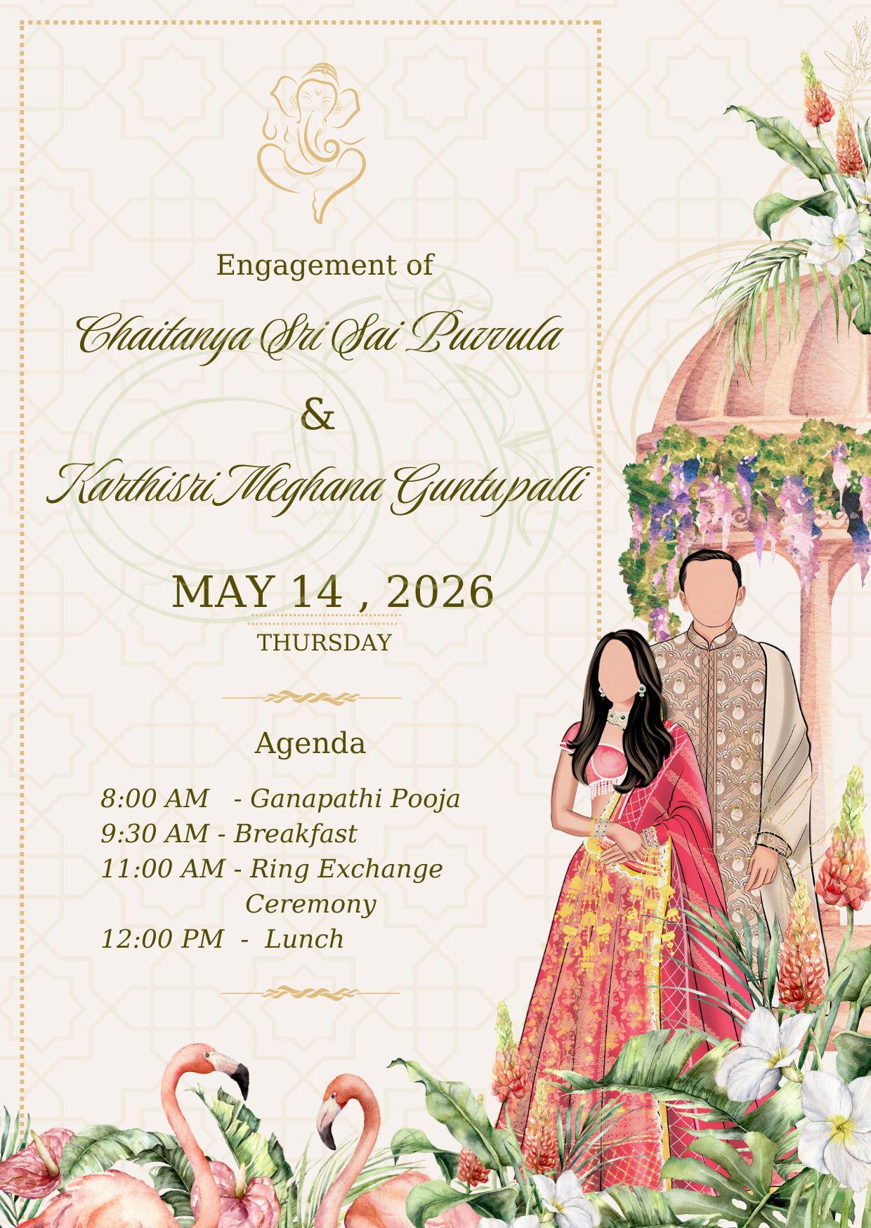 The Wedding Website of Chaitanya Sri Sai Puvvula and Karthisri Meghana Guntupalli