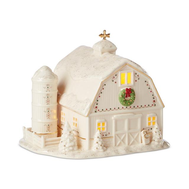 Lenox Mistletoe Park Light-Up Barn, Exclusively at Macy’s