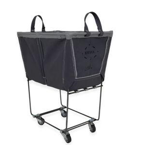 Steele Briquette Gray 2-Bushel Elevated Rolling Laundry Hamper