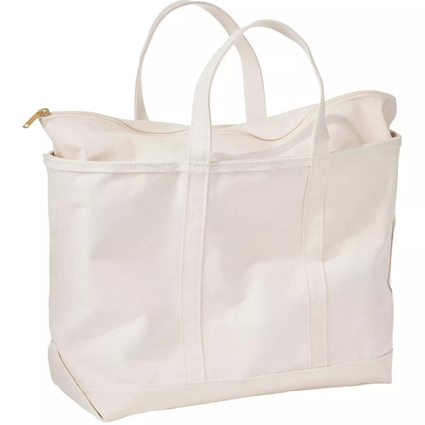 Boat and Tote®, Zip-Top, Large, Natural Color, Long Straps, Add Personalization